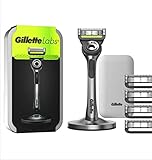 Gillette Labs Herren Rasiermesser + 5 Rasiermesser Klinge Nachfüllen mit...