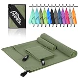 Pameil Mikrofaser Handtuch 3er Set (160x80cm Groß Badetuch +2 Stück...