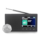 Roxel RDR-10 DAB/DAB+ und UKW-Radio | wiederaufladbarer Akku Taschenradio...