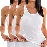 HERMKO 1310 3er Pack Damen Basic Tank Tops - 100% Bio-Baumwolle in Feinripp...