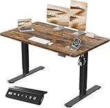 JUMMICO Höhenverstellbarer Schreibtisch mit USB-Ladeanschluss 120 x 60 cm,...