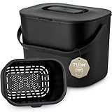 Black Sweden Home Biomülleimer Küche - 7L - Design Komposteimer mit Sieb...