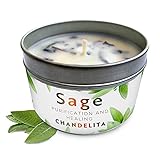 CHANDELITA Aroma-Kerze aus reinem Salbei für Segen und Energie im Haus,...