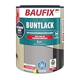 BAUFIX Buntlack anthrazit, seidenmatt, 1 Liter, Lackfarbe,...