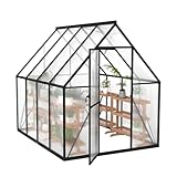 Froadp Gewächshaus aus Aluminium mit Fundament 230x180x195cm...