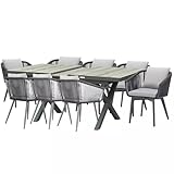 EGO INTERIORS Möbelset für 8 Personen, Garten oder Terrasse, Aluminium,...