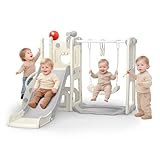 Hominewti Rutsche und Schaukel für Kinder, 8-in-1-Kinderrutsche mit...