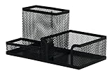 Q-Connect KF16572 Schreibtisch-Organizer/Schwarz/Schreibtischorganizer/Mesh...