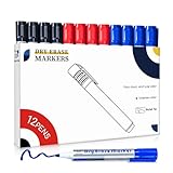 maxtek Whiteboard Marker 12 Whiteboard Stifte Rundspitze ca.2-3mm...