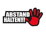 1 x Aufkleber Stopp Abstand Halten Auffahren Sticker Autoaufkleber Decal...