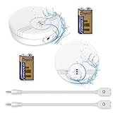 LOMUG Wassermelder Wasseralarm 2 Pack, 135dB Wasserwarner, Wasser Sensor...
