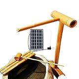 Solar Bambus Brunnen Kit, Zen Outdoor Wasserfall für Japanischen Garten,...