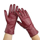 PFYKCYL Damen Lederhandschuhe in Farbe, klassisch, gerader Stil,...