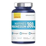 Marines Magnesium 360mg – 180 Tabletten – 6 Monate Vorrat – Magnesium...