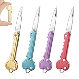 DONGFENGLION 4 Stück Mini Messer Schlüsselanhänger, Klappmesser...