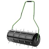 KADAX Rasenlüfter Walze 80 cm, Befüllbar mit Wasser oder Sand, Rasenwalze...