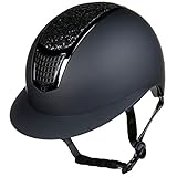 HKM Unisex – Erwachsene Glamour Shield Reithelme, 9191 schwarz/schwarz,...