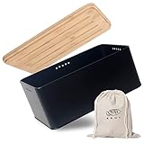 Theo&Cleo Brotkasten mit Schneidebrett, 33x21x15cm, Matte Brotbox mit...