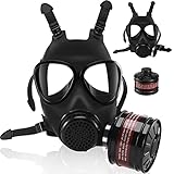 Weidahh Vollgesichts-Atemschutz-Gasmaske - Gasmasken mit 40 mm...
