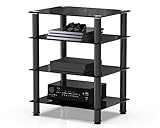 FITUEYES TV Rack HiFi Regal Audio Schrank Glas und Alu 600x455x762mm...