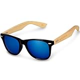 Navaris Holz Sonnenbrille UV400 - Unisex Damen und Herren Brille mit Bambus...
