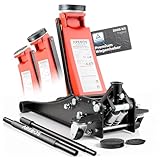 Arebos 3T Hydraulischer Rangierwagenheber flach | Unterfahrhöhe 75-505 mm...