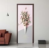 Türtapete Selbstklebend Türaufkleber Pflanzen Blumen Türfolie 77X200 cm...
