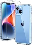 TAURI 3 in 1 für iPhone 14 Hülle 6,1' mit 2 Stück Panzerglas...