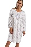 Marlon Elmina Damen-Nachthemd aus Fleece, bedruckt, klassisch, Geo Floral...