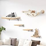 Sofoteaful Katzen kletterwand Set mit Katzenbaum Hängematte,Katzentreppe...