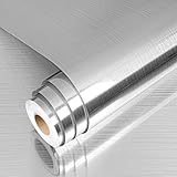 Yenhome Klebefolie Möbel Silber Matt Metallic 40x1000cm Selbstklebende...