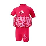 Konfidence Kinder Floatsuit T-Shirt Style Float Suit-Pink/Hibiskus, 1-2...