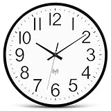 Ziprote Funkuhr Wanduhr, 30cm Funkuhr Wanduhren Lautlos, Groß Leicht...