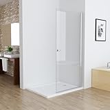 MIQU 88-90 x 185 cm Walk in Dusche Duschabtrennung Duschwand Pendeltür...