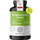 NATURE LOVE® Magnesiumcitrat – 2.320 mg Magnesiumcitrat (davon 360 mg...