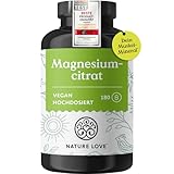 NATURE LOVE® Magnesiumcitrat – 2.320 mg Magnesiumcitrat (davon 360 mg...