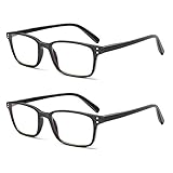 COJWIS Lesebrille 2 Pack Blaue Licht Blockieren Brille Federscharnier Anti...