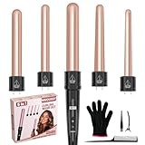 NWOUIIAY Lockenstab 5 in 1 LCD Lockenstab Große Locken & Kleine Locken,...