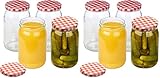 versandfuxx24 4er Set Einmachgläser 900 ml mit Aufklebern (Packung mit 2)