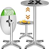 Casaria Stehtisch 2er Set Klappbar Höhenverstellbar 70cm / 115cm Hoch...