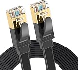 Elfcam® - 25 m Ethernet-Kabel, Cat 8, flach, LAN, WAN, SFTP 30 AWG, 2000...