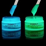 CUWELT Nachtleuchtend Acrylfarben Set, 2X100ml Fluoreszierende...