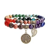 Farfume Chakra Armband Echte Steine, Echte Steine-Edelsteine Armband fur...