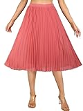 Soudittur Damen Sommer Chiffon Rock A-Linie Plissee-Rock Midilänge...