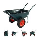 TRUTZHOLM 2-Rad Schubkarre 100 L 160 kg Gartenschubkarre mit 4 PR...
