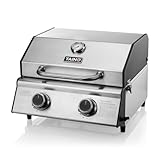 TAINO COMPACT 2.0 S Tischgrill 2 Brenner Gasgrill Edelstahl Kompakt Camping...