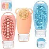 DONQL 3Stück Reiseflaschen Zum Befüllen 100ml, 2-in-1 Silikon...