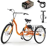 SuperHandy Erwachsenen-Dreirad E-Bike, 3 Modi, Adaptiver...