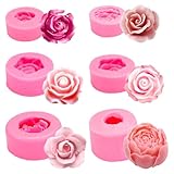 3D Silikonform Blumen, Silikon Formen Set, 6 Silikon 3D Rosenblüte,...