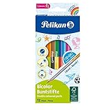 Pelikan 700146 12 Bicolor-Buntstifte, 24 Farben, rund, jeder Buntstift mit...